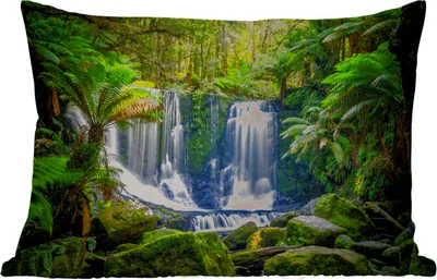 Produktbild von MuchoWow® Outdoor Kissen - Dschungel - Wasserfall - Australien - Pflanzen - Natur - 50x30 cm - Wetterfest - Lounge Kissen - Sofa kissen - Wohnzimmer Dekoration