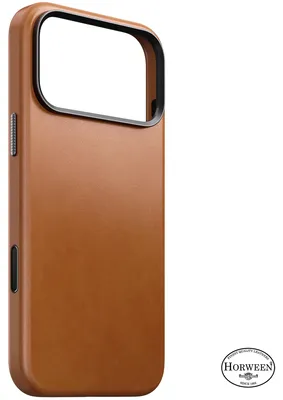 Productafbeelding van Nomad Traditional Horween lederen hoesje iPhone 18 Pro Max – Tastbare camerabesturingsknop – Compatibel met MagSafe en draadloos opladen – Gemaakt van luxueus Horween leer - Bruin