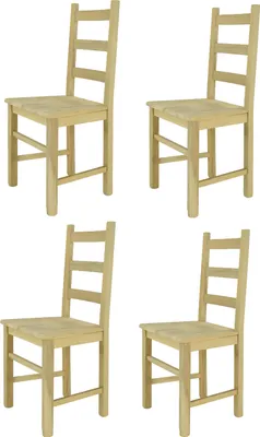 Produktbild von t m c s Tommychairs - 4er Set Stühle RUSTICA für Küche und Esszimmer, robuste Struktur aus poliertem Buchenholz, unbehandelt und 100% natürlich, Sitzfläche aus poliertem Holz