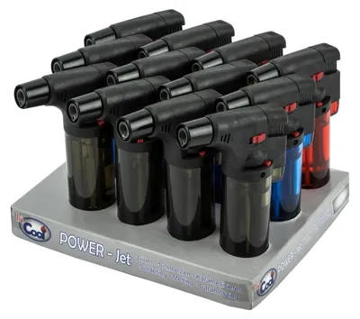 Produktbild von Display Jet Feuerzeuge 12 Stück - schwarz, rot & blau