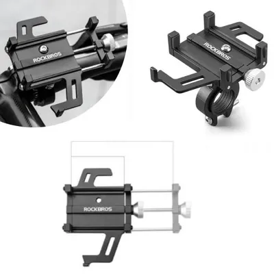 Image de ROCKBROS porte-téléphone en métal pour vélo (699-BK) noir