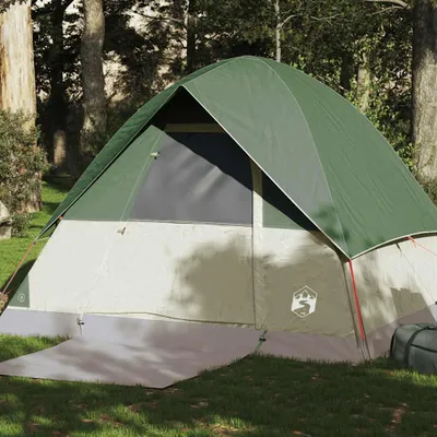 Image de vidaXL Tente de camping dôme 4 personnes Vert Étanche