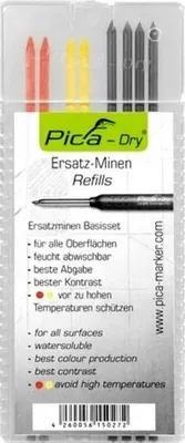 Produktbild von Alarm Werkzeuge 56036646 Tieflochmarker-Ersatzminen Graphit, Rot, Gelb 1 Set