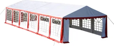 Produktbild von Ersatzdach Dachplane Seitenteile Festzelt Party Zelt 12 x 6m Rot&Weiß