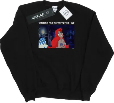 Produktbild von Disney - "The Little Mermaid Waiting For The Weekend" Sweatshirt für Herren BI17025 (M) (Schwarz)