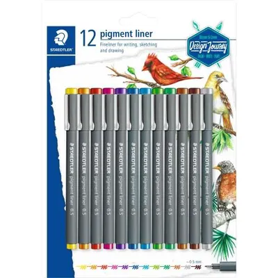 Produktbild von Staedtler pigment liner 0.5 in 12 Farben BK