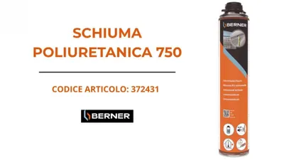 Immagine prodotto di Berner Schiuma universale a pistola bomboletta spray riempimento e isolamento di giunti 750ml