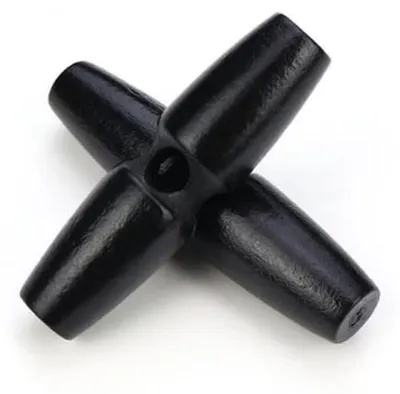 Produktbild von 12 schwarze 30mm Toggle-Knöpfe, lang, für Nähen und Handwerk