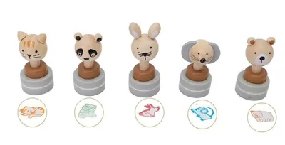 Image de Tampons encreurs en bois - animaux