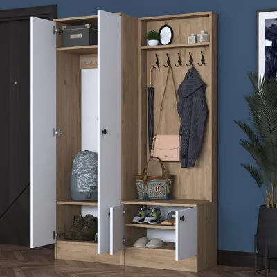 Produktbild von Rezzato - Flurregal, 120x36x183h cm Weiß, 5 Regalböden