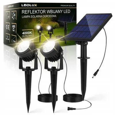Produktbild von LEDLUX Solar Spießleuchte 2x LED 4000K IP44 Gartenstrahler