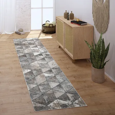 Immagine prodotto di Tappeto corridoio camera da letto a pelo corto moderno vintage motivo geometrico dimensioni 80x150 cm
