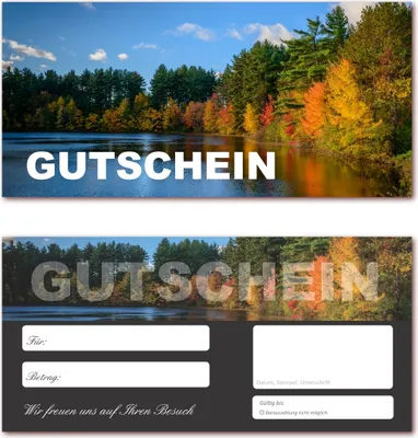Produktbild von 200 Stück Geschenkgutscheine (Waldsee-623) Gutscheine Gutscheinkarten für Bereiche wie Reisen, Urlaub und Wellness