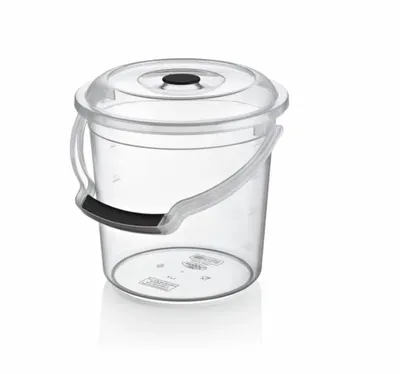 Zdjęcie produktu dla Wiadro Wiadro plastikowe Wiadro domowe Wiadro na wodę Wiadro plastikowe z pokrywką Uchwyt do przenoszenia Waga 5L przezroczysta