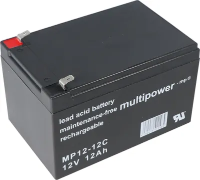 Produktbild von Multipower MP12-12C Blei Akku 12 Volt 12Ah Zyklenfest, Cycle