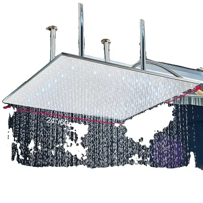 Immagine prodotto di Rubinetto da doccia a LED per bagno, soffione a pioggia grande, montaggio a soffitto, cromato LED 24 pollici