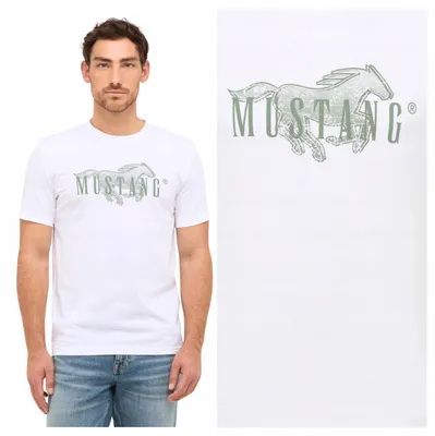 Obrázek produktu pro Mustang | Pánské tričko Austin z bílé bavlny, velikost 5XL
