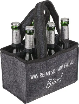 Productafbeelding van Voetbaltas van hoogwaardig vilt - 24 x 15 cm - geschikt voor 6 flessen