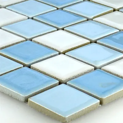 Produktbild von Keramik Mosaikfliesen Bodaway Blau Weiss 25x25x5mm