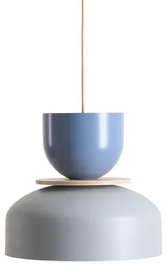 Produktbild von Hängeleuchte Metall rund D: 30 cm H: max. 230 cm Blau Grau E27 Modern