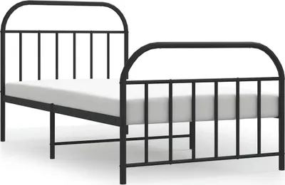 Obrázok produktu pre vidaXL Detská posteľ s čelom a nohami kovová čierna 100x190 cm