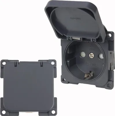 Obrázek produktu pro C-Line Presto Inprojal CBE Zásuvka Schuko + výklopný kryt 220 / 230 V antracitová