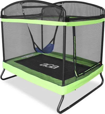 Produktbild von Aga Rechteckiges Trampolin, Kindertrampolin, Gartentrampolin mit Sicherheitsnetz 122x183 cm Hellgrün + Schutznetz