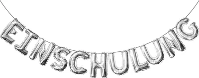 Produktbild von Oblique Unique Einschulung Folienballon Girlande Schuleinführung Schulanfang Feier Deko silber