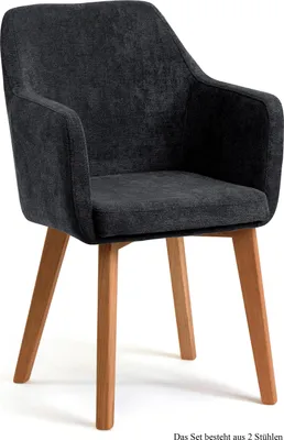Produktbild von Armlehnstuhl (2er-Set) Darleen 57x87x60 Eiche geölt/Anthrazit