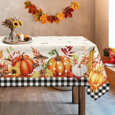 Produktbild von Tischdecke Herbst Kürbisse Polyester 152 x 264 cm Rechteckig