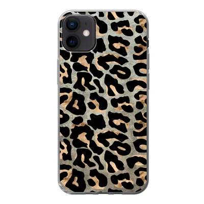 Produktbild von MuchoWow® Handyhülle Schutzhülle Hülle für iPhone 12 mini Tiermuster - Panther - Braun Silikon Softcase Handy Hülle - Bild