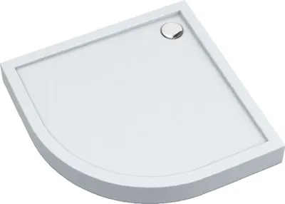 Produktbild von AQUABAD® Duschwanne Ultima LeakProtect® Smooth White 80x80cm R55 Viertelkreis