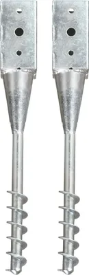 Image de Piquets au sol 2 pcs Argenté 10x10x57 cm Acier galvanisé