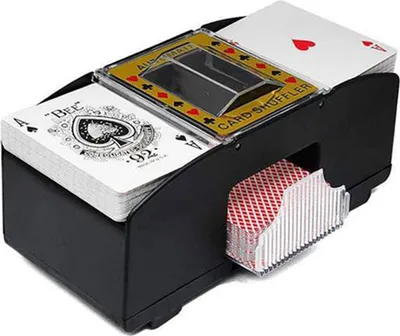 Produktbild von 2 Decks Automatischer Karten-Shuffler Automatische Spielkarten Shuffler-Mixer-Spiele Poker Sorter-Maschinenspender fuer Reisen nach Hause Festivals Weihnachtsfeier Batteriebetrieben