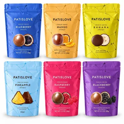 Image de Patislove, assortiment de dragées probiotiques, 6 variétés de fruits lyophilisés, 380 g