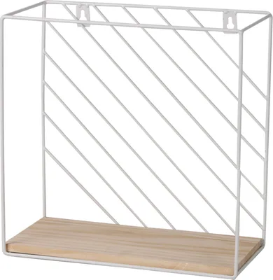 Immagine prodotto di DOCHTMANN Mensola a muro quadrata 28 x 28 x 14 cm, metallo, legno, bianco