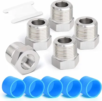 Productafbeelding van Reducer Buis Verbinding - Verloopstuk Pijp - Leidingen Verbinden - Gesmeed Roestvrij Staal - 3/8" V naar 1/2" M - Zilver