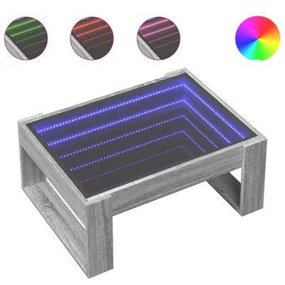 Produktbild von Couchtisch mit Infinity-LED Grau Sonoma 70x53x30 cm