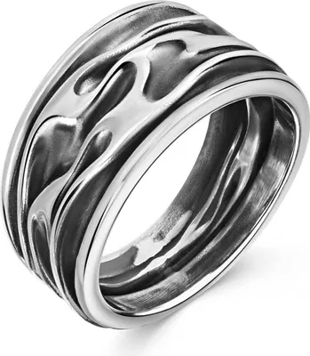 Produktbild von MATERIA by Matthias Wagner Damen Ring Silber 925 Antik mit Wellenmotiv massiv inklusive Schmuckbox SR-25