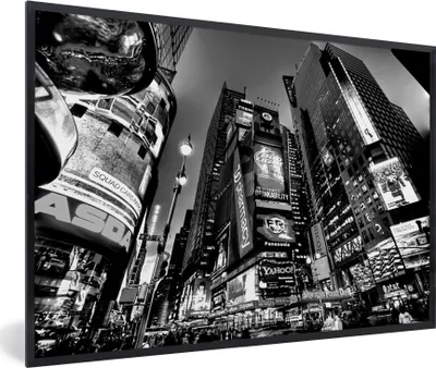 Produktbild von MuchoWow® MuchoWow® Gerahmtes Poster New York - USA - Schwarz - Weiß 30x20 cm - Poster mit zchwarzem Bilderrahmen - Kunstdruck - Bild-Poster