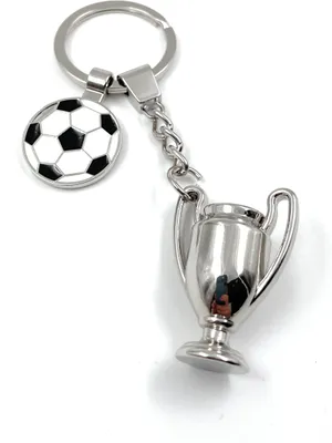 Produktbild von Onwomania - "Fußball Pokal Meister Schlüsselanhänger - Metall Glücksbringer ideal als Geschenk z.B. für den besten Freund, die beste Freundin, Mama