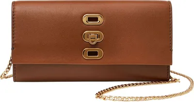Immagine prodotto di FOSSIL Pelle portafoglio borsa a tracolla Penrose Wallet Brown marrone