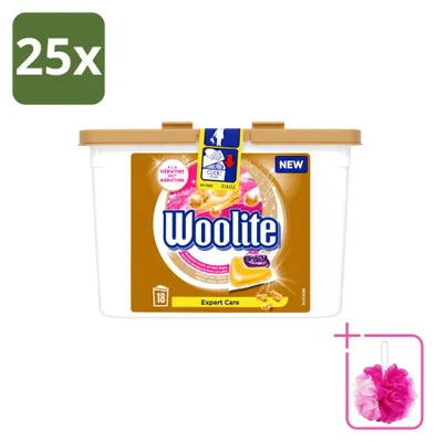 Produktbild von 25 x Woolite Expert Care Waschmittelkapseln mit Keratin für Feinwäsche - Sparpackung - 25 Stücke