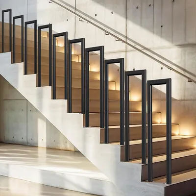 Produktbild von Faziango 65cm U-Form Treppengeländer Schwarz Eisen Elliptische Röhre Handlauf für Treppen für Universal Innen und Außen , Flure
