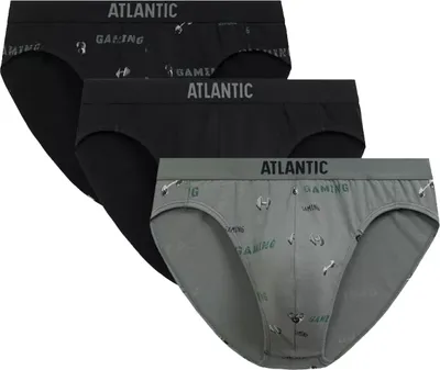 Produktbild von Herrenslips Atlantic aus 95% Baumwolle in Schwarz/Khaki/Grün M