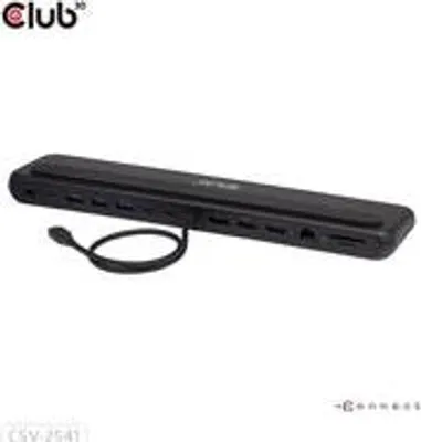 Produktbild von CLUB3D CSV-2541, Andocken, USB 3.2 Gen 1 (3.1 Gen 1) Type-C, 100 W, 3,5 mm, 1.4/2.3, 10,100,1000 Mbit/s