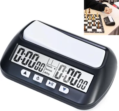 Produktbild von Schach Timer, Digital, International, Xiangqi, Go, Portabel, ABS Gehäuse, Schwarz