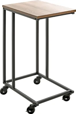 Produktbild von HAKU Beistelltisch auf Rollen Servierwagen eiche, schwarz - MDF, Metall, B/H/T: 30x67x40 cm
