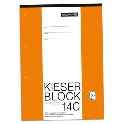 Produktbild von BRUNNEN Kieserblock 14 C Lineatur 20 blanko A4 50 Blatt gelocht 1042924