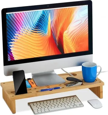 Immagine prodotto di Supporto per monitor in bambù naturale